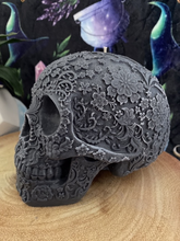 Load image into Gallery viewer, French Lavender Giant Sugar Skull Candle