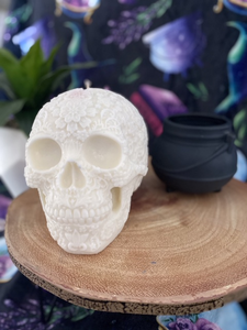 Aronia Berry & Hempseed Giant Sugar Skull Candle