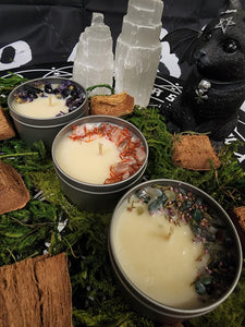 Sunstone & Dragons Blood Tin Candle