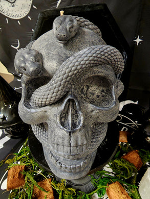 French Lavender Giant Medusa Skull Candle