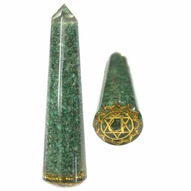 Orgone Smooth Massager Heart Chakra Green Aventurine 11.5cm