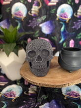 Load image into Gallery viewer, Lemongrass &amp; Sage Giant Sugar Skull Candle