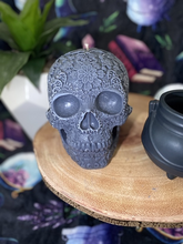 Load image into Gallery viewer, Dark Crystal Giant Sugar Skull Candle