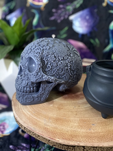 Load image into Gallery viewer, Blue Sage &amp; Seasalt Giant Sugar Skull Candle