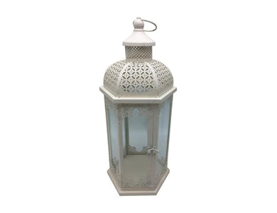 White Hexagonal Shape Lantern 51cm