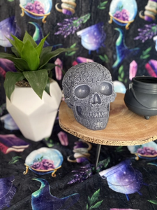 Amethyst Giant Sugar Skull Candle