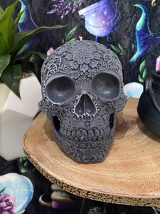 Rose Victorian Giant Sugar Skull Candle