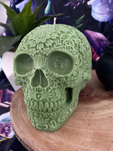Load image into Gallery viewer, Hot Jam Doughnut Giant Sugar Skull Candle
