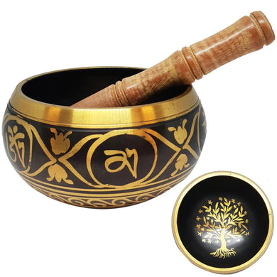 Brass Singing Bowl - Tree of Life 13 cm