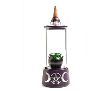 LED Backflow Burner Cauldron in Glass Chamber 23.5cm