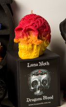 Load image into Gallery viewer, Champagne &amp; Strawberries Filigree Skull Candle
