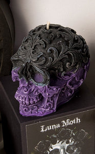 Hot Jam Doughnut Filigree Skull Candle