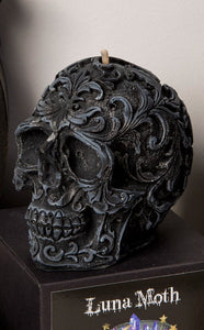 Clove & Sandalwood Filigree Skull Candle