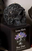 Load image into Gallery viewer, Lime, Basil &amp; Mandarin Filigree Skull Candle