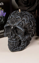 Load image into Gallery viewer, Dragons Blood Filigree Skull Candle