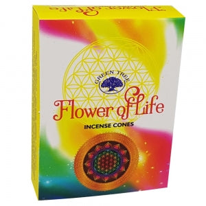 Incense Green Tree Cones Flower of Life 10 Pce