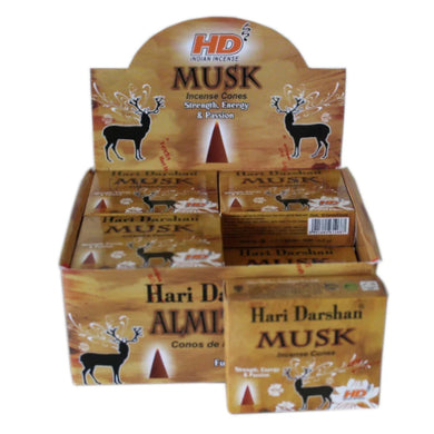 Incense Hari Darshan Cones Musk 10 Pce