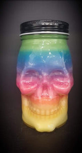 Rainbow Sherbet Skull Mason Jar