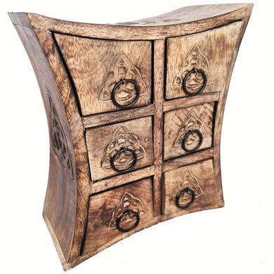 Wooden Almirah - 6 Drawer Triquetra 21cm x 24cm