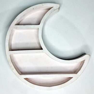 Wall Shelf - Wooden Crescent White Wash Antique Finish 3.5cm x 30cm x 30cm