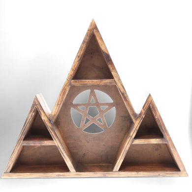 Wooden Shelf Panel - Pyramid Pentacle 55cm x 45cm x 7cm