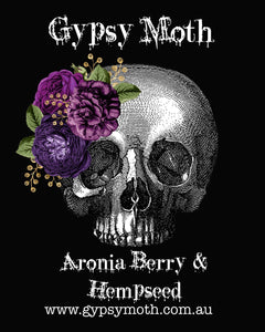 Aronia Berry & Hempseed Giant Sugar Skull Candle