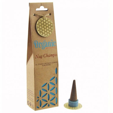 Incense Organic Goodness Jumbo Cones Nag Champa 12 Pce