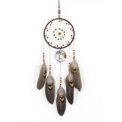 Dreamcatcher Earthy Tones with Gemstone Tree of Life 15cm