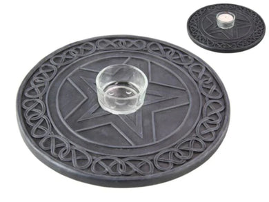 Round Pentagram Tealight/Incense Holder 20cm