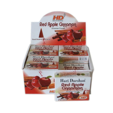 Incense Hari Darshan Cones Red Apple Cinnamon 10 Pce
