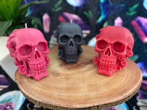 Dragons Blood Rose Skull Candle