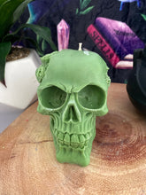 Load image into Gallery viewer, Blue Sage &amp; Seasalt Steam Punk Skull Candle