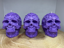 Load image into Gallery viewer, Bergamot &amp; Patchouli Filigree Skull Candle