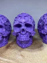 Load image into Gallery viewer, Musk Sticks Filigree Skull Candle