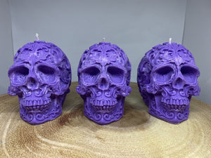 Bubblegum Filigree Skull Candle