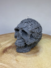 Load image into Gallery viewer, Bergamot &amp; Patchouli Filigree Skull Candle