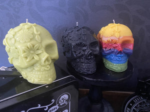 Love Spell Day of Dead Skull Candle
