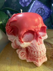 Amethyst Rose Skull Candle