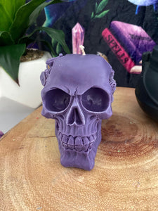 Rose Quartz Steam Punk Skull Candle