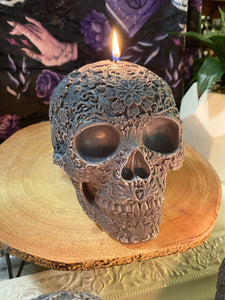 Fresh Sage & Driftwood Giant Sugar Skull Candle