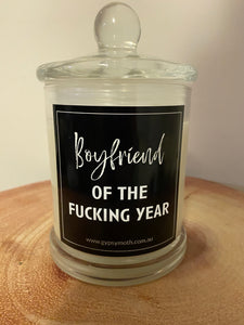 "Boyfriend of the F****** YEAR " Candle