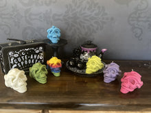 Load image into Gallery viewer, Rainbow Sherbet Medusa Snake Skull Candle