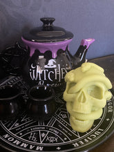 Load image into Gallery viewer, Champagne &amp; Strawberries Medusa Snake Skull Candle