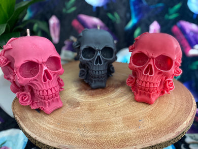 Stardust Rose Skull Candle