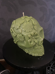 French Vanilla Bourbon Day of Dead Skull Candle