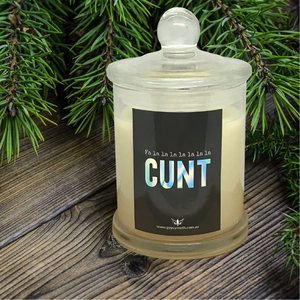 "Fa la la la la la la la la C***" Candle