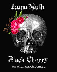 Black Cherry Filigree Skull Candle