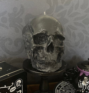 French Lavender Giant Anatomical Skull Candle