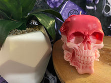 Load image into Gallery viewer, Amethyst Rose Skull Candle