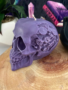 Black Cherry Steam Punk Skull Candle